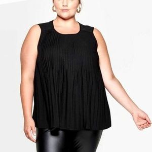 Ava & Viv pleated black tank